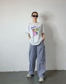 Grey Cartoon Oversized Tee #250320
